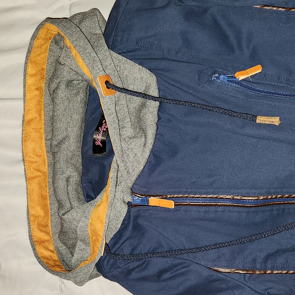 YIBAILIAN NAKETANO JACKET - Fleece lined, diagonal zip, hoodie Size L - Picture 5 of 8